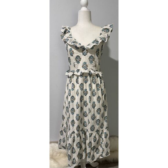 J. Crew factory ruffle midi dress 4 - Picture 2 of 14